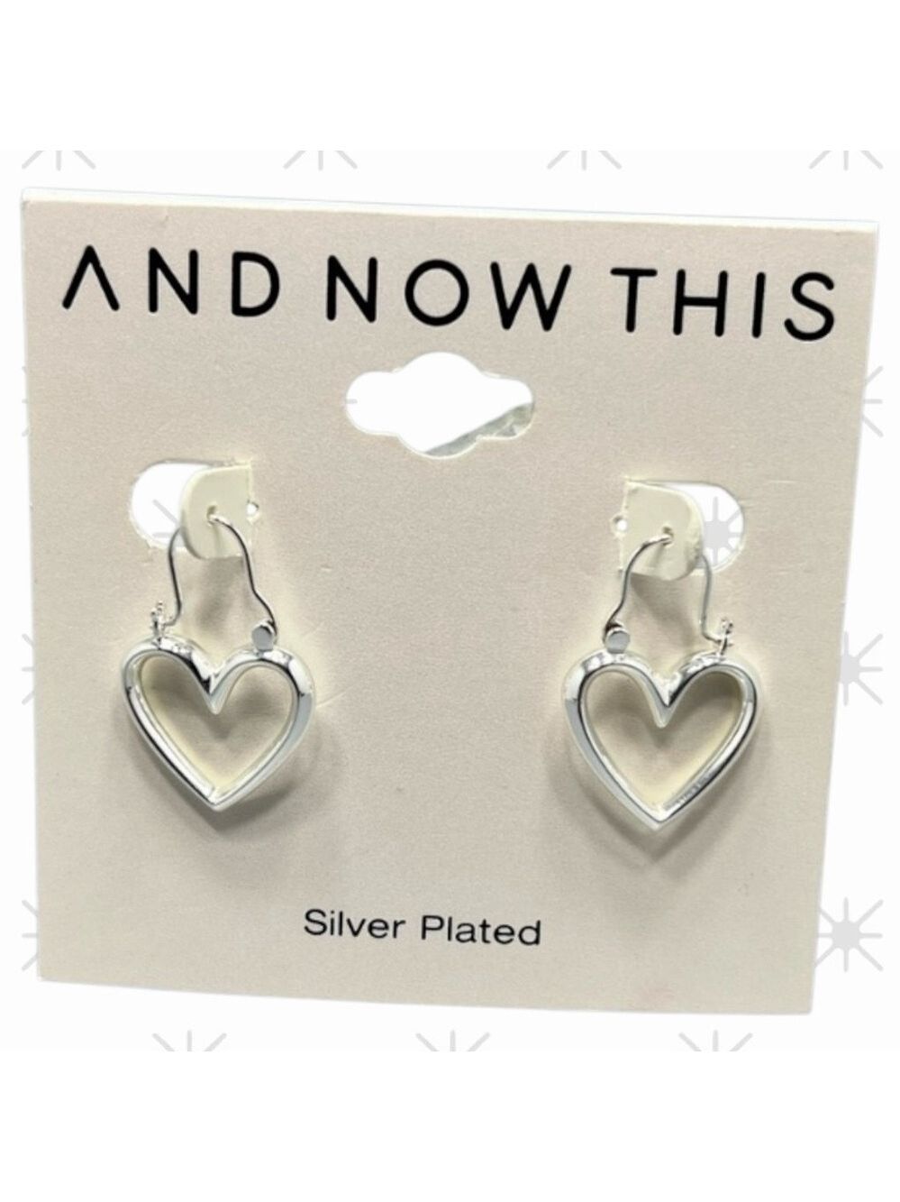 And Now This Silver Plated Heart Earrings 1602